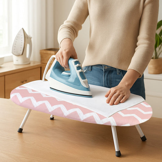 Kdkad Desktop Ironing Board, Small Folding Tabletop Iron Board with Heat-Resistant Cover, Portable for Dorm, Travel & Small Spaces, Mini Ironing Mat D