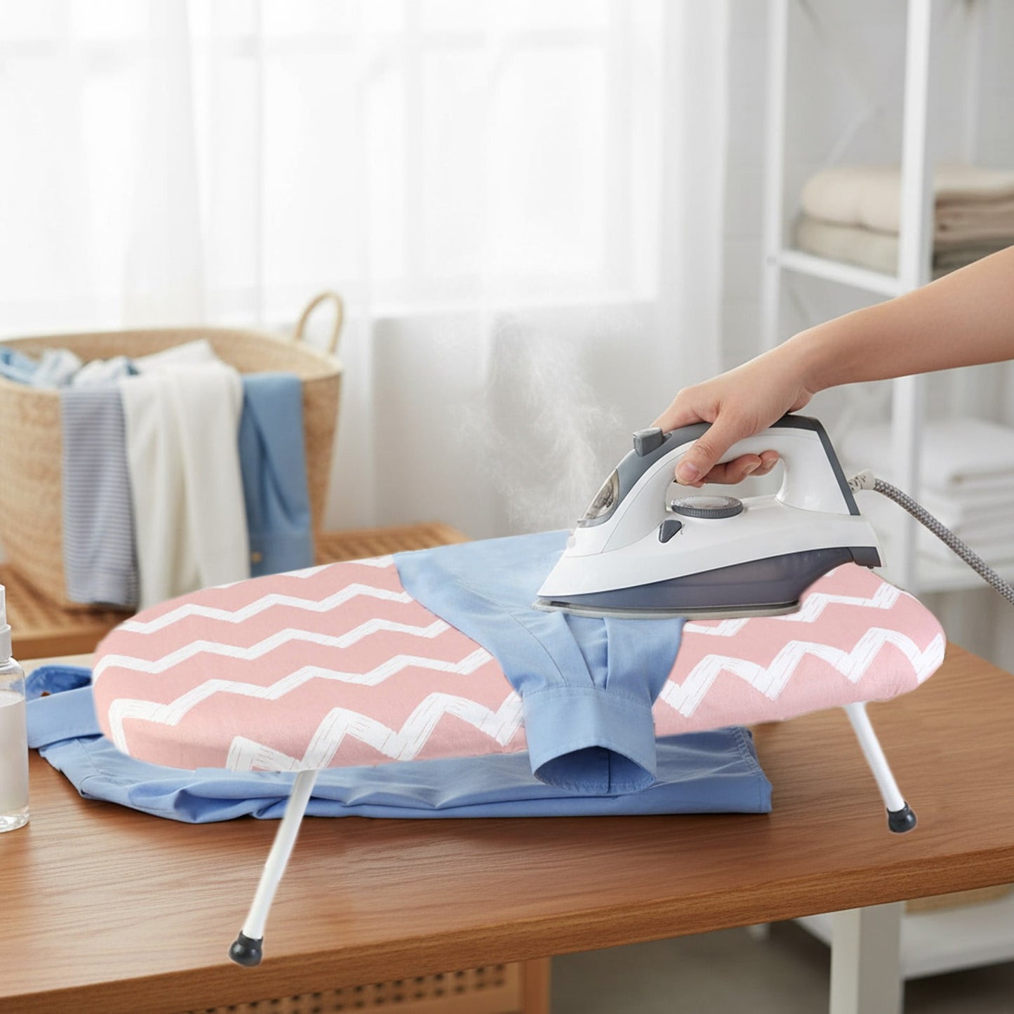 Kdkad Desktop Ironing Board, Small Folding Tabletop Iron Board with Heat-Resistant Cover, Portable for Dorm, Travel & Small Spaces, Mini Ironing Mat D