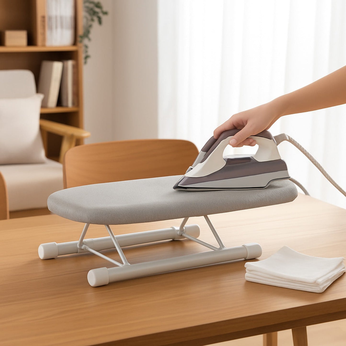 Kdkad Desktop Ironing Board, Small Folding Tabletop Iron Board with Heat-Resistant Cover, Portable for Dorm, Travel & Small Spaces, Mini Ironing Mat G