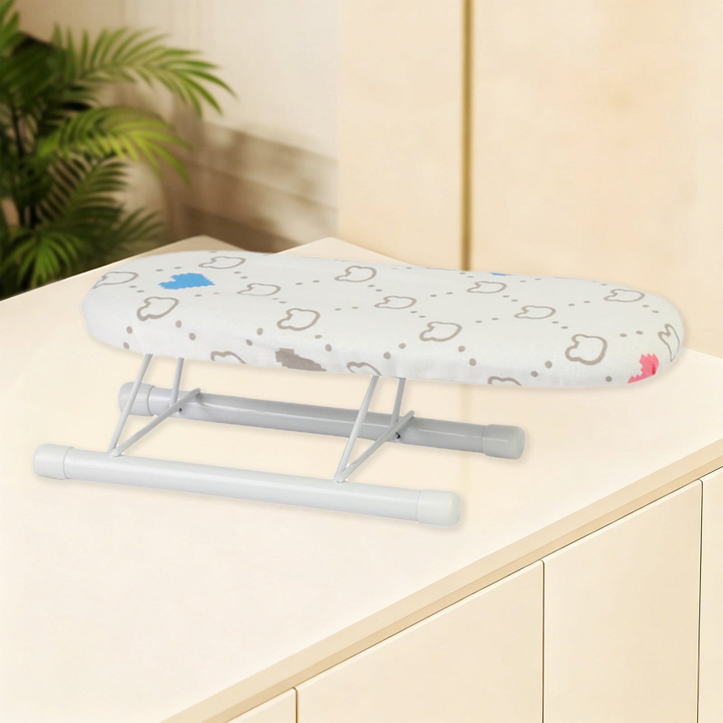 Kdkad Desktop Ironing Board, Small Folding Tabletop Iron Board with Heat-Resistant Cover, Portable for Dorm, Travel & Small Spaces, Mini Ironing Mat J