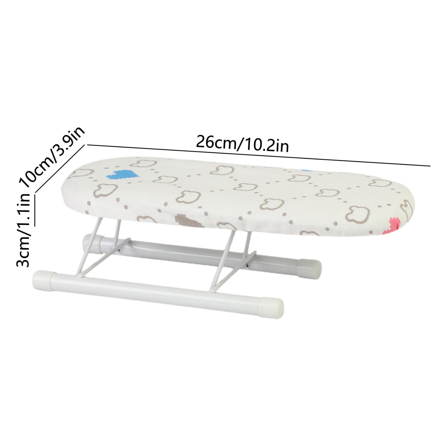 Kdkad Desktop Ironing Board, Small Folding Tabletop Iron Board with Heat-Resistant Cover, Portable for Dorm, Travel & Small Spaces, Mini Ironing Mat J