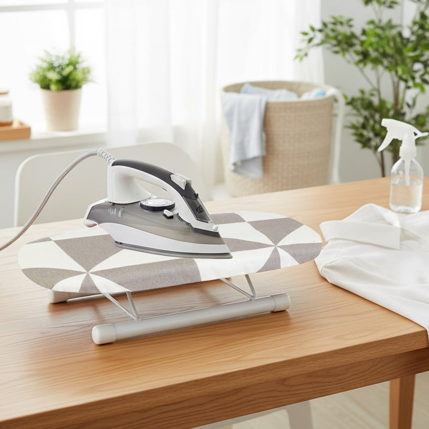 Kdkad Desktop Ironing Board, Small Folding Tabletop Iron Board with Heat-Resistant Cover, Portable for Dorm, Travel & Small Spaces, Mini Ironing Mat K