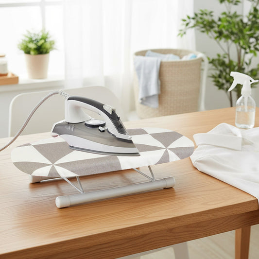 Kdkad Desktop Ironing Board, Small Folding Tabletop Iron Board with Heat-Resistant Cover, Portable for Dorm, Travel & Small Spaces, Mini Ironing Mat K