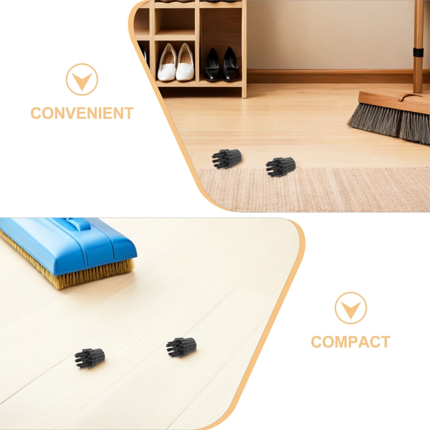HOOWIFFY 12Pcs Steamer Brush Attachments for Steam Cleaner Mop with Black Nylon Bristles for Effective Cleaning