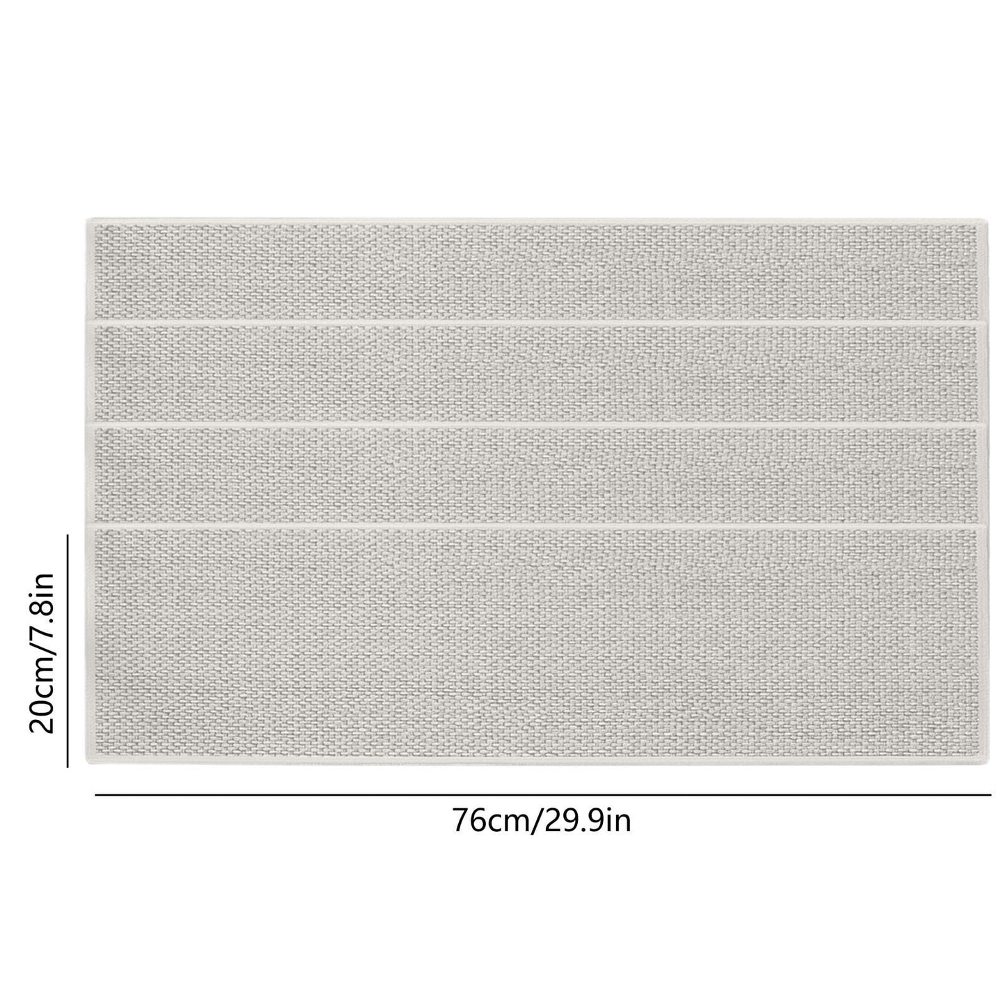 Chmadoxn 4-Piece Non-Slip Stair Treads, Self-Adhesive Striped Carpet Mats, Absorbent & Quiet Step Pads, Can Be Cut to Fit, Washable for Indoor Staircase Safety\u200b\u200b White 1