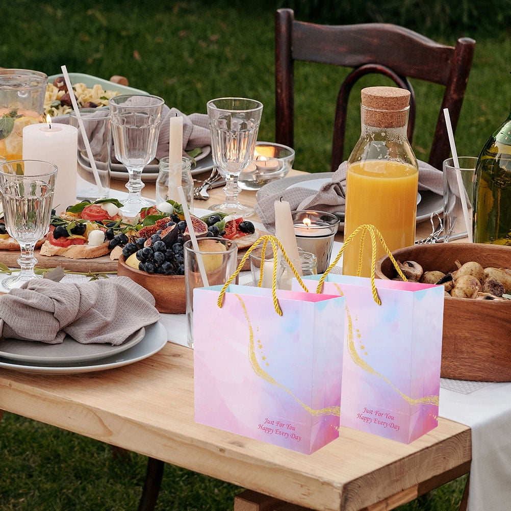 HOOWIFFY Elegant Pink Wedding Goodies Bags for Various Occasions 12Pcs
