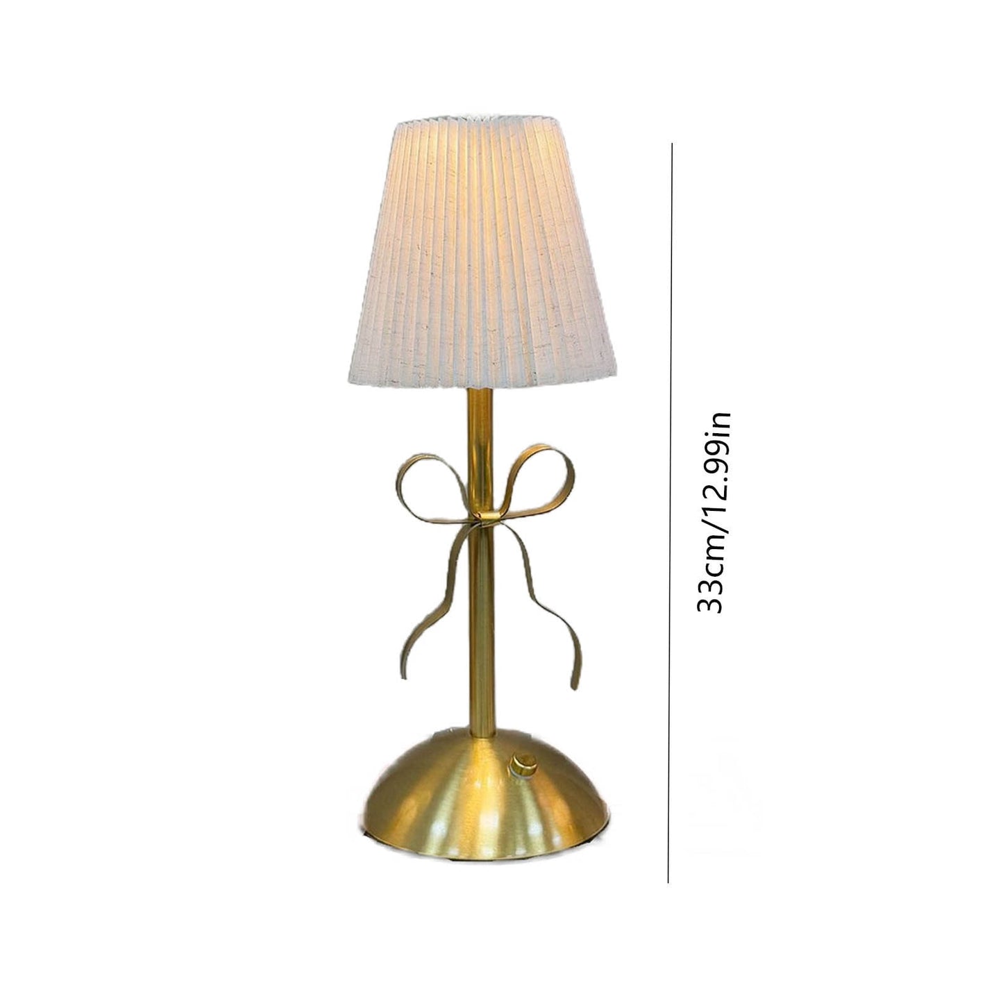 Hometravel USB Bow Table Lamp, Rechargeable Decorative Ambient Light, Metal Base Desk Lamp for Bedroom, Dining Room, Home Decor Beige