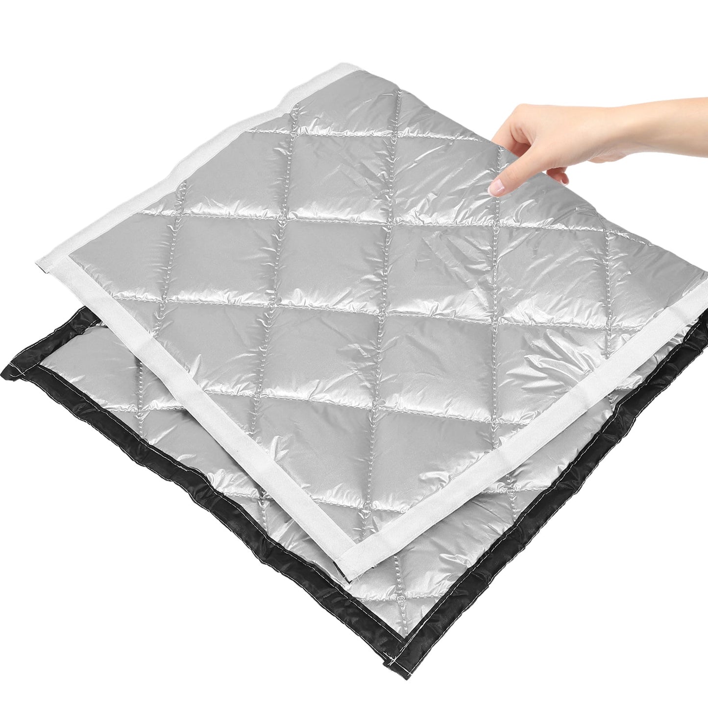 HOOWIFFY Thermal Insulated Soundproof Curtains Silver Oxford Cloth Noise Cancelling for Home Theater 1Pack