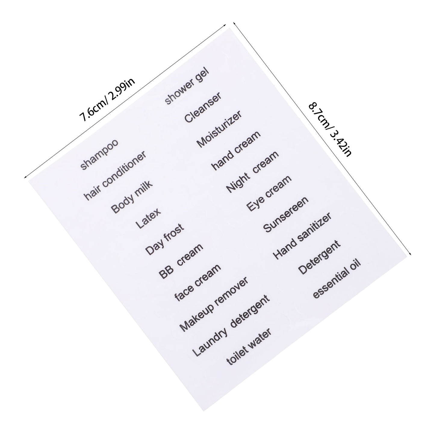 HOOWIFFY Black PVC Travel Toiletry Labels for Home and Travel Organization, 30 Pieces Stickers