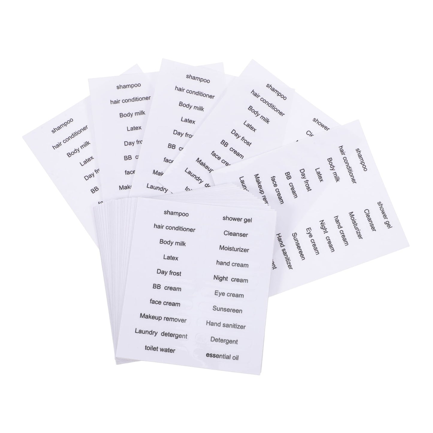 HOOWIFFY Black PVC Travel Toiletry Labels for Home and Travel Organization, 30 Pieces Stickers