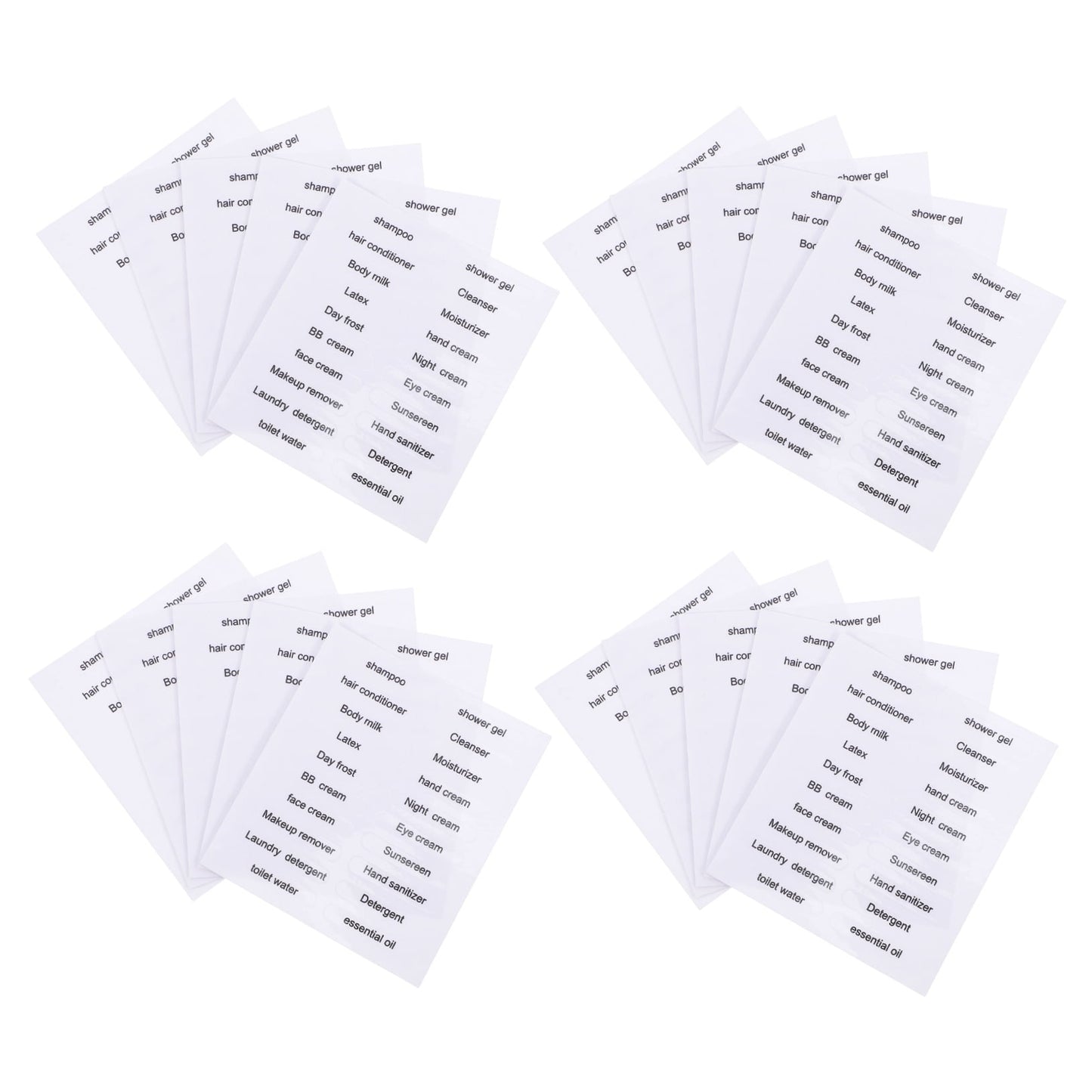 HOOWIFFY Black PVC Travel Toiletry Labels for Home and Travel Organization, 30 Pieces Stickers