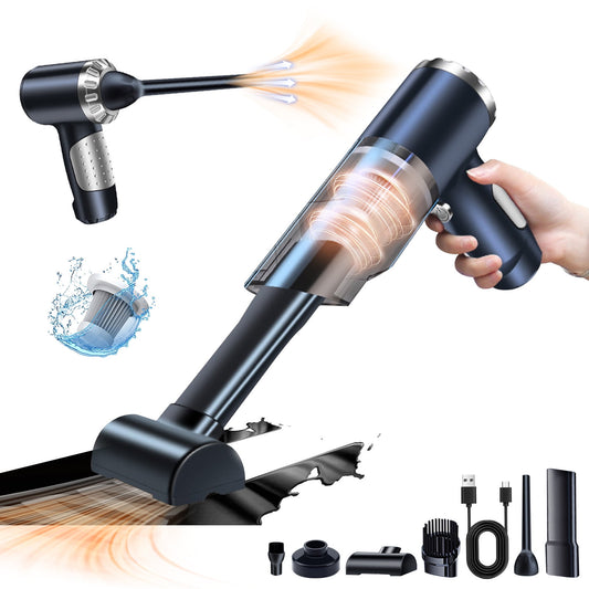 Chmadoxn Cordless Vacuum Cleaner, Portable Handheld Car Vacuum Cleaner - 50W 9000Pa Strong Suction, 7.4V USB Rechargeable, Mini Folding Design with 6 Accessories, Black ABS Dust Buster for Car/Home