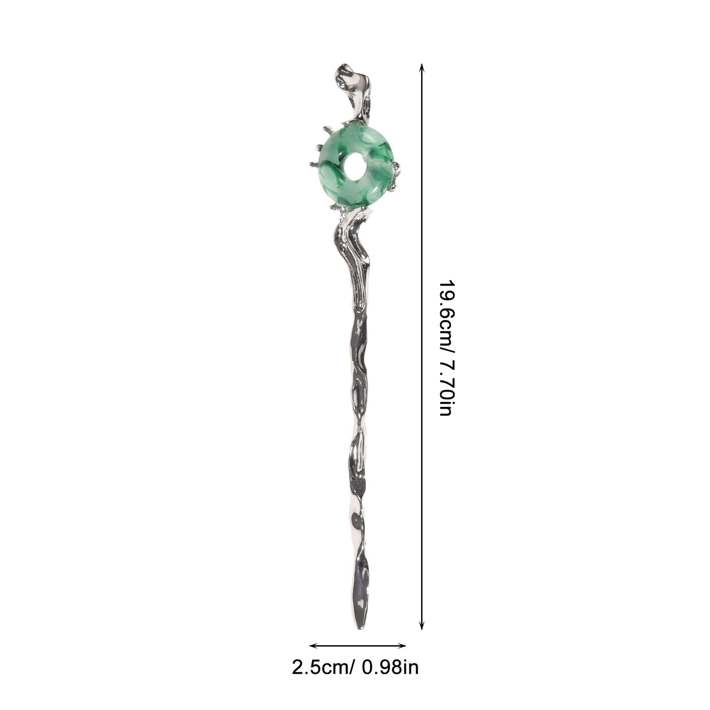 HOOWIFFY 2pcs Silver Hair Chopstick Vintage Hair Sticks Women for Night Out and Recital