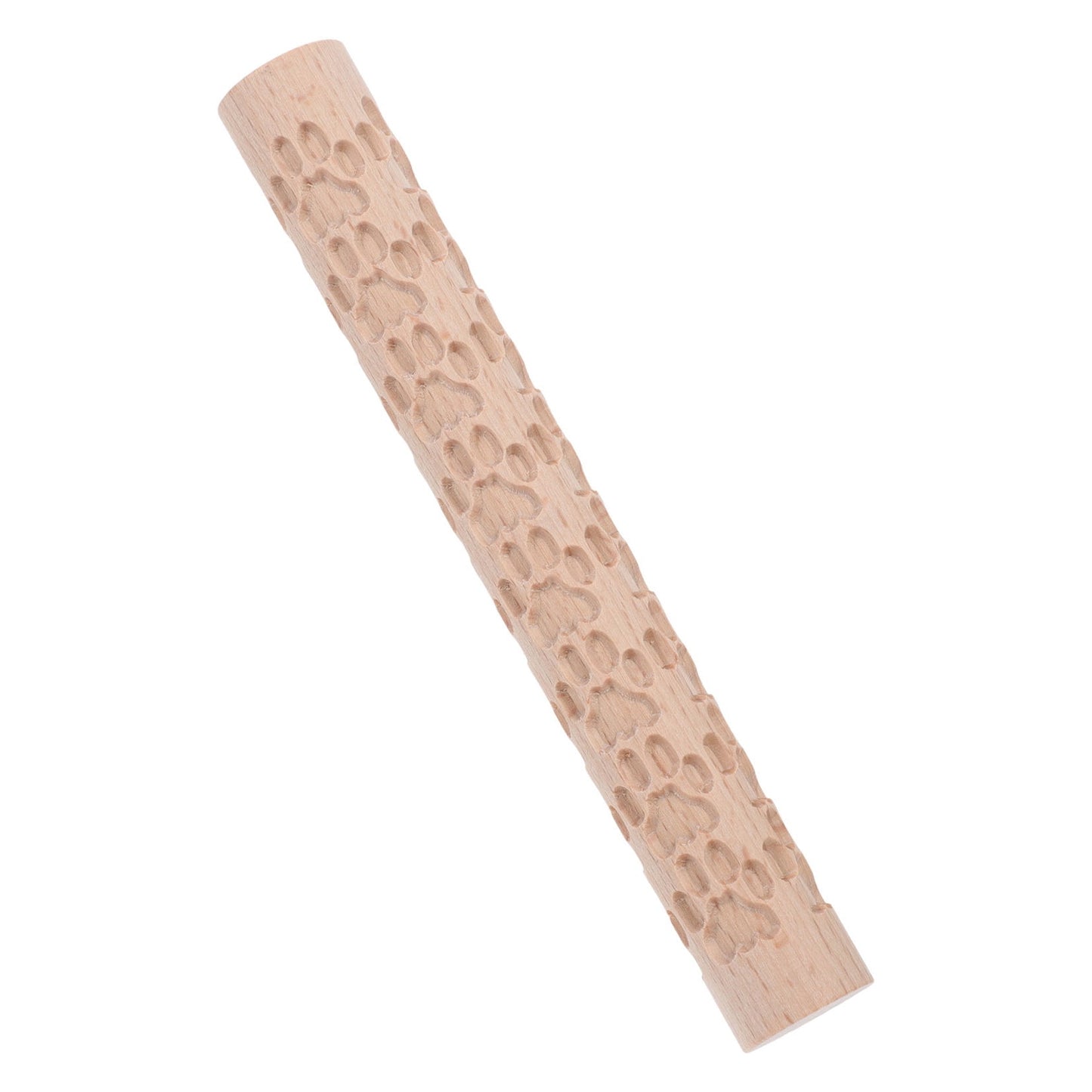 HOOWIFFY Pottery Slab Roller Embossed Rolling Pin Wooden Khaki 1Pack for Baking Cookies Artists