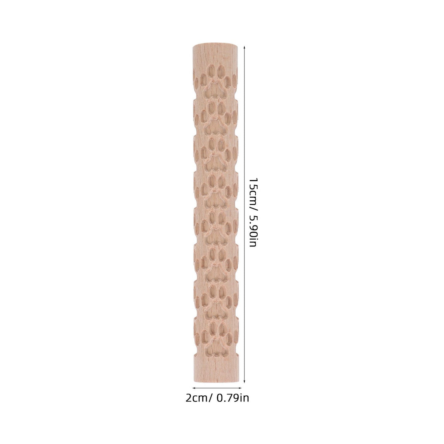 HOOWIFFY Pottery Slab Roller Embossed Rolling Pin Wooden Khaki 1Pack for Baking Cookies Artists