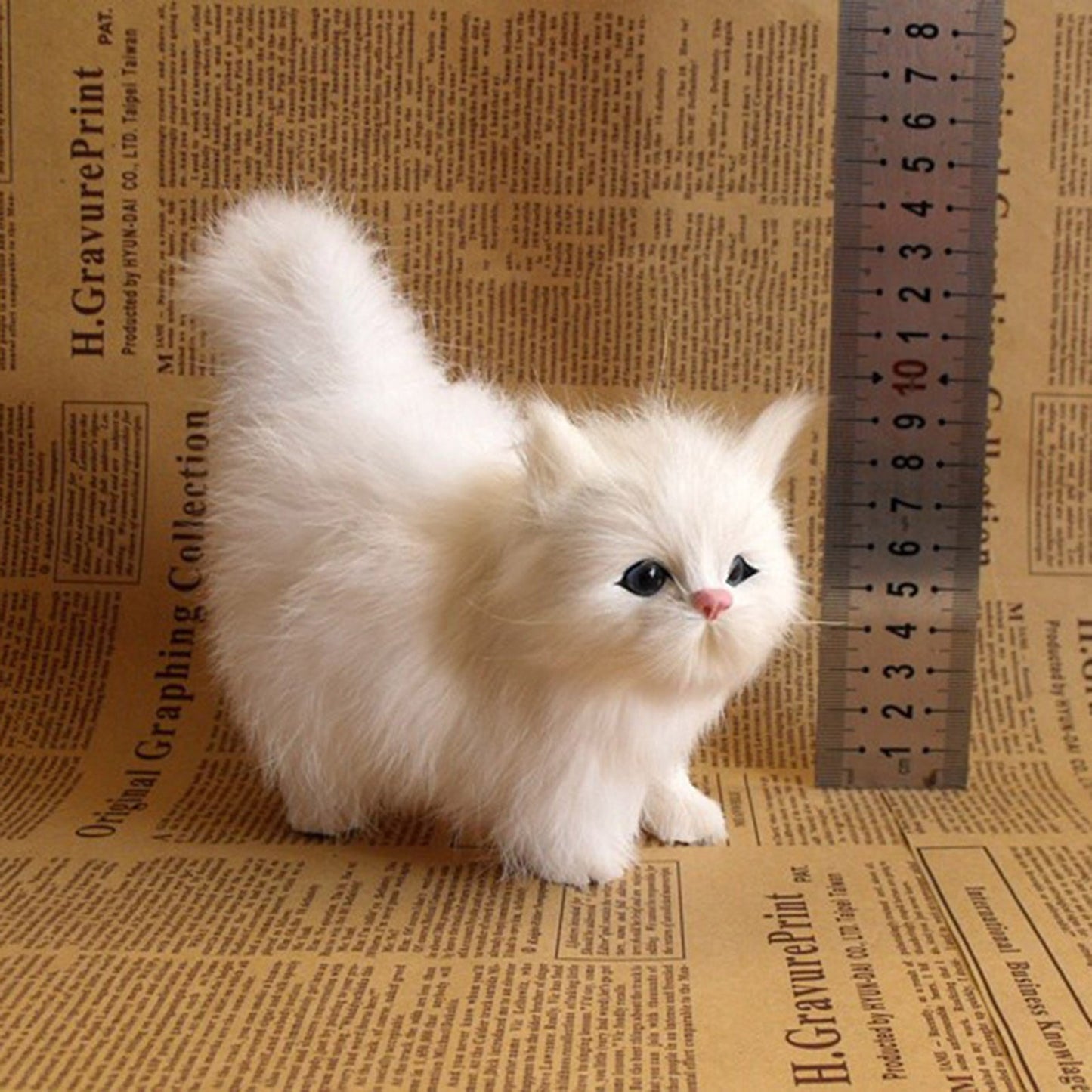 Christmas Gifts for Kids, Chmadoxn Plush Toys Stuffed Animal Cat Doll 18Cm Simulation Cat Toys Plush Toy Simulation Animal Models Children's Gifts One Size C
