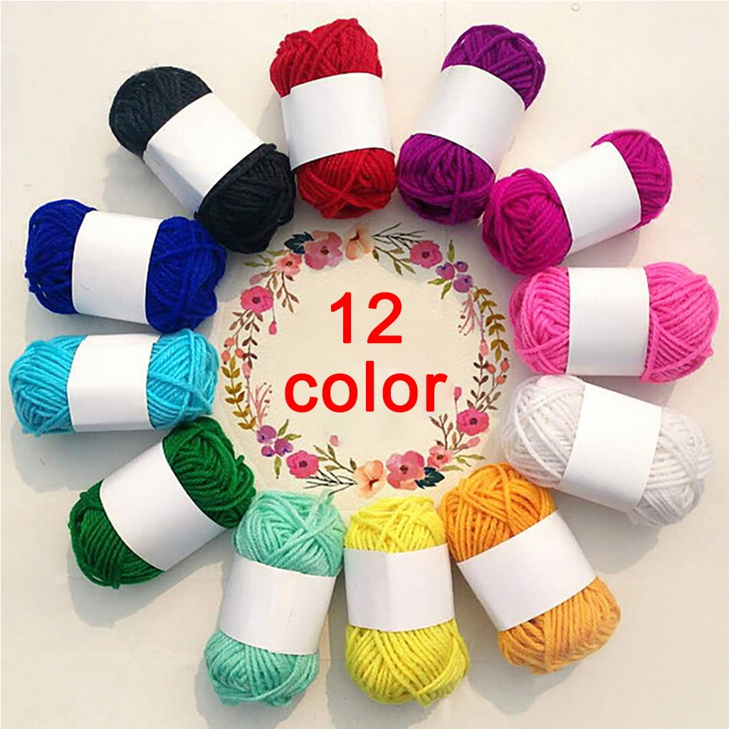 Chmadoxn Acrylic Yarn 10g Multicolored Yarn 12 Pieces