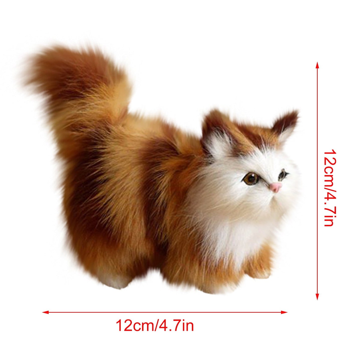 Christmas Gifts for Kids, Chmadoxn Plush Toys Stuffed Animal Cat Doll 18Cm Simulation Cat Toys Plush Toy Simulation Animal Models Children's Gifts C