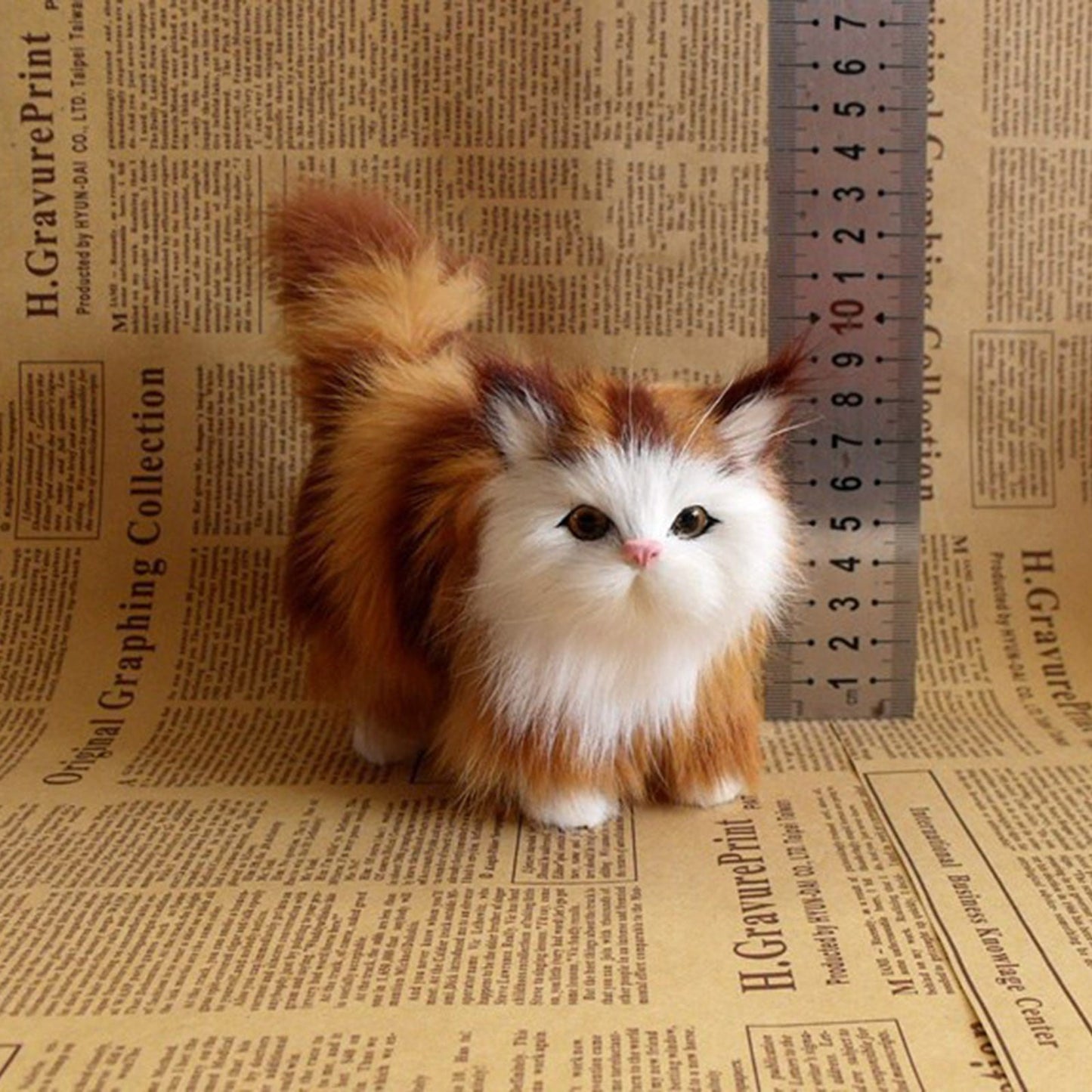 Christmas Gifts for Kids, Chmadoxn Plush Toys Stuffed Animal Cat Doll 18Cm Simulation Cat Toys Plush Toy Simulation Animal Models Children's Gifts C
