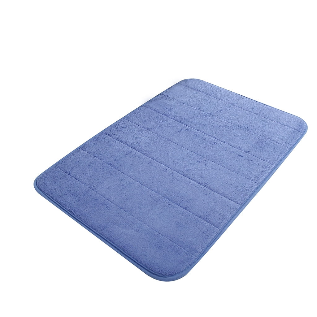 Lksixu Water Absorbent Shower Mat, Thick Bath Rugs for Bathroom Non Slip Ultra Soft Bathroom Rugs for Bathroom Floor & Tub(17 X 24in) 17" x 24" Blue