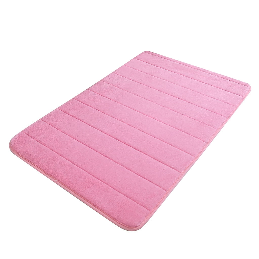 Lksixu Water Absorbent Shower Mat, Thick Bath Rugs for Bathroom Non Slip Ultra Soft Bathroom Rugs for Bathroom Floor & Tub(17 X 24in) 17" x 24" Pink