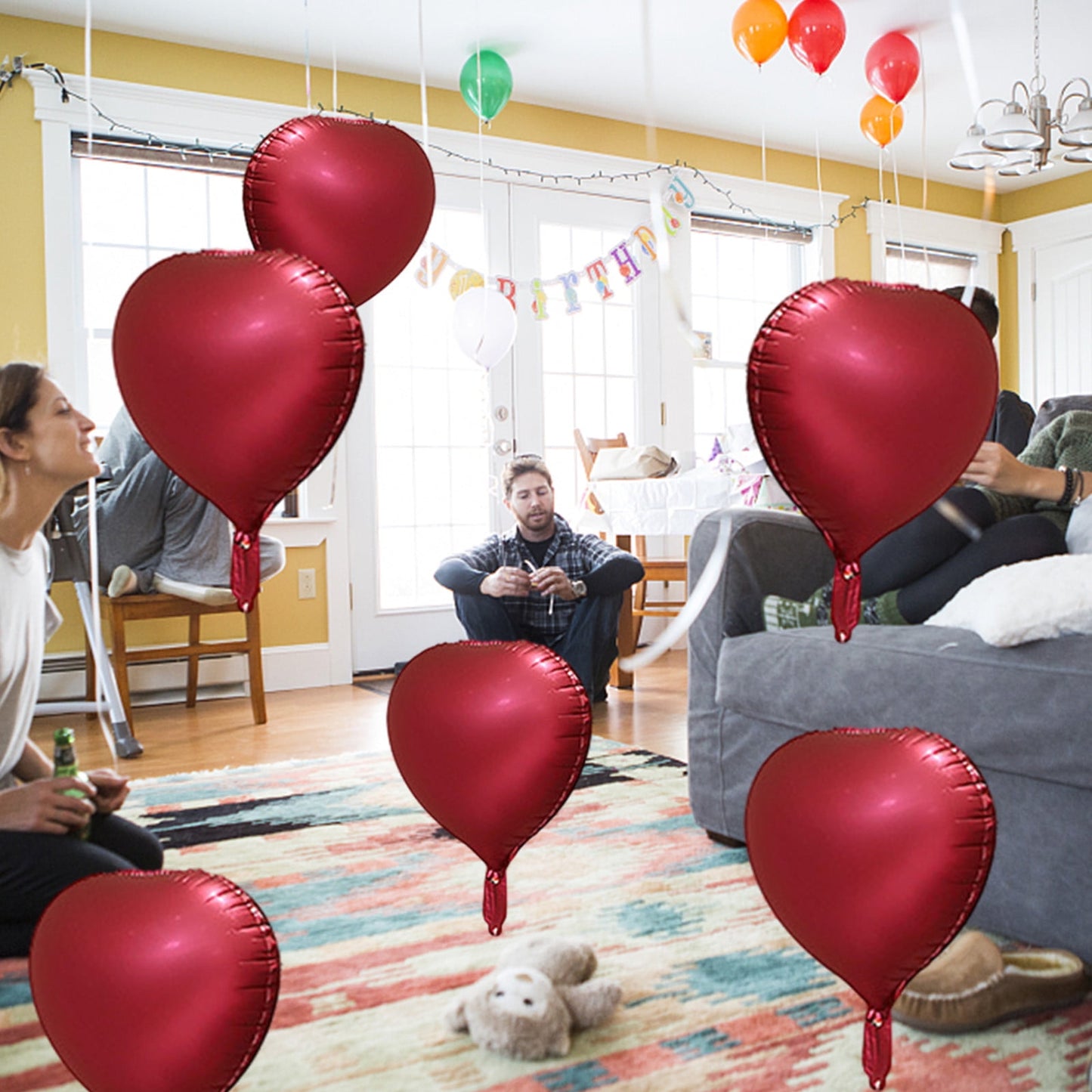 Lksixu 10pcs Heart Foil Balloons - 18inch Heart Shape Mylar Balloons For Romantic Love Valentine Is Day Wedding Birthay Party Decorations Valentines Day Decor 17.32" Pink