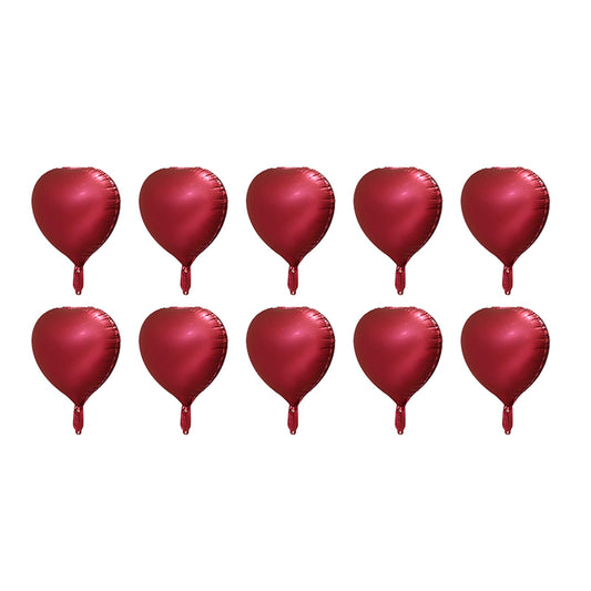 Lksixu 10pcs Heart Foil Balloons - 18inch Heart Shape Mylar Balloons For Romantic Love Valentine Is Day Wedding Birthay Party Decorations Valentines Day Decor 17.32" Red