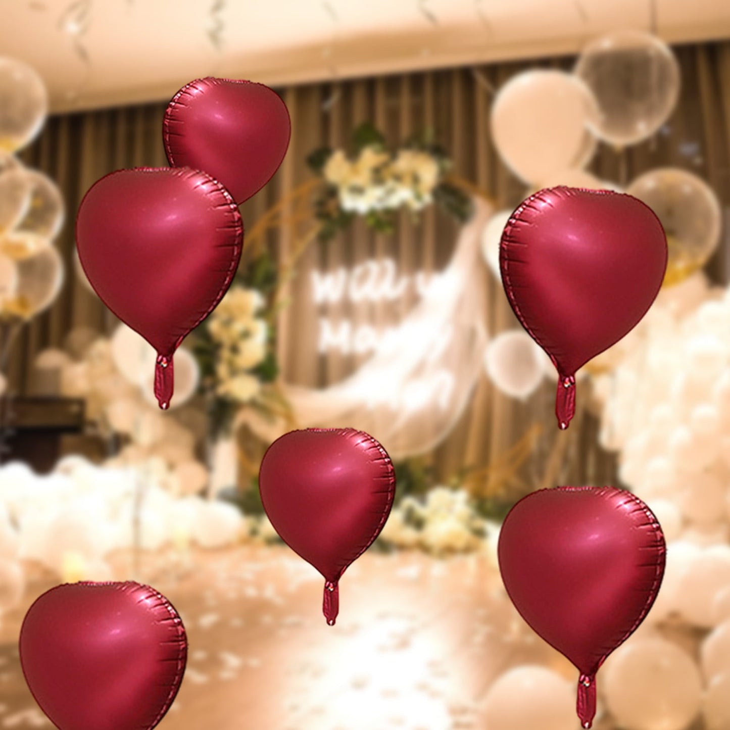 Lksixu 10pcs Heart Foil Balloons - 18inch Heart Shape Mylar Balloons For Romantic Love Valentine Is Day Wedding Birthay Party Decorations Valentines Day Decor 17.32" Red