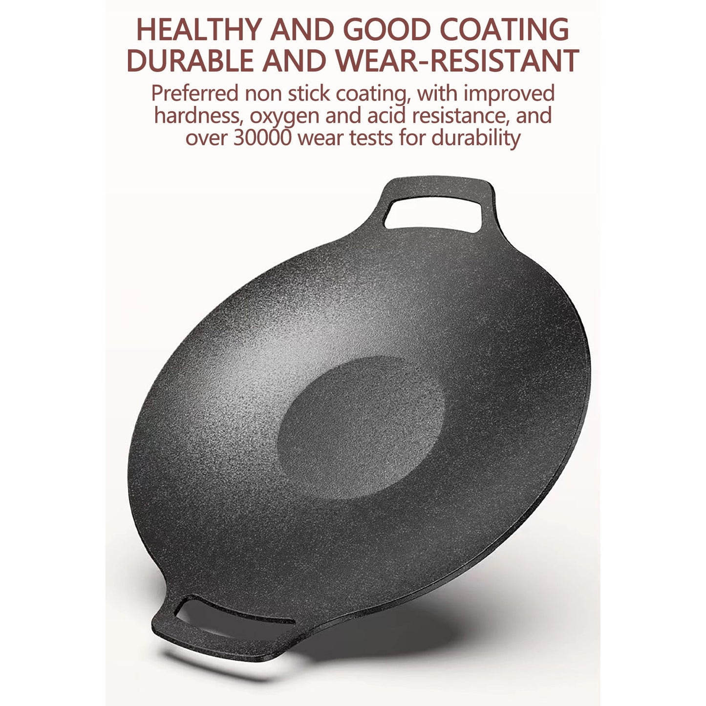 Chmadoxn Diameter 10.9 inch Universal Cast Iron Grill Pan, Large Round Cast Iron Pan with Two Handles, Multifunctional Frying Pan As Show B