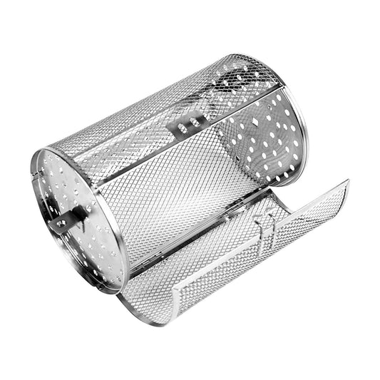 Chmadoxn Cylindrical Grill Basket, Net, Grill Cylinder Stainless Steel for Vegetables, Hummingbirds, Grill Roller, Grill Drum, Grill Net, Rotisserie Grill Cage, Basket, Round, BBQ Rolling As Show D