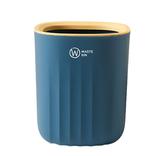 Chmadoxn Bathroom Trash Can, Plastic Rectangular Garbage Can for Kitchen, Bedroom, Living Room, Small Indoor Waste Basket 4.52×5.9 in Blue
