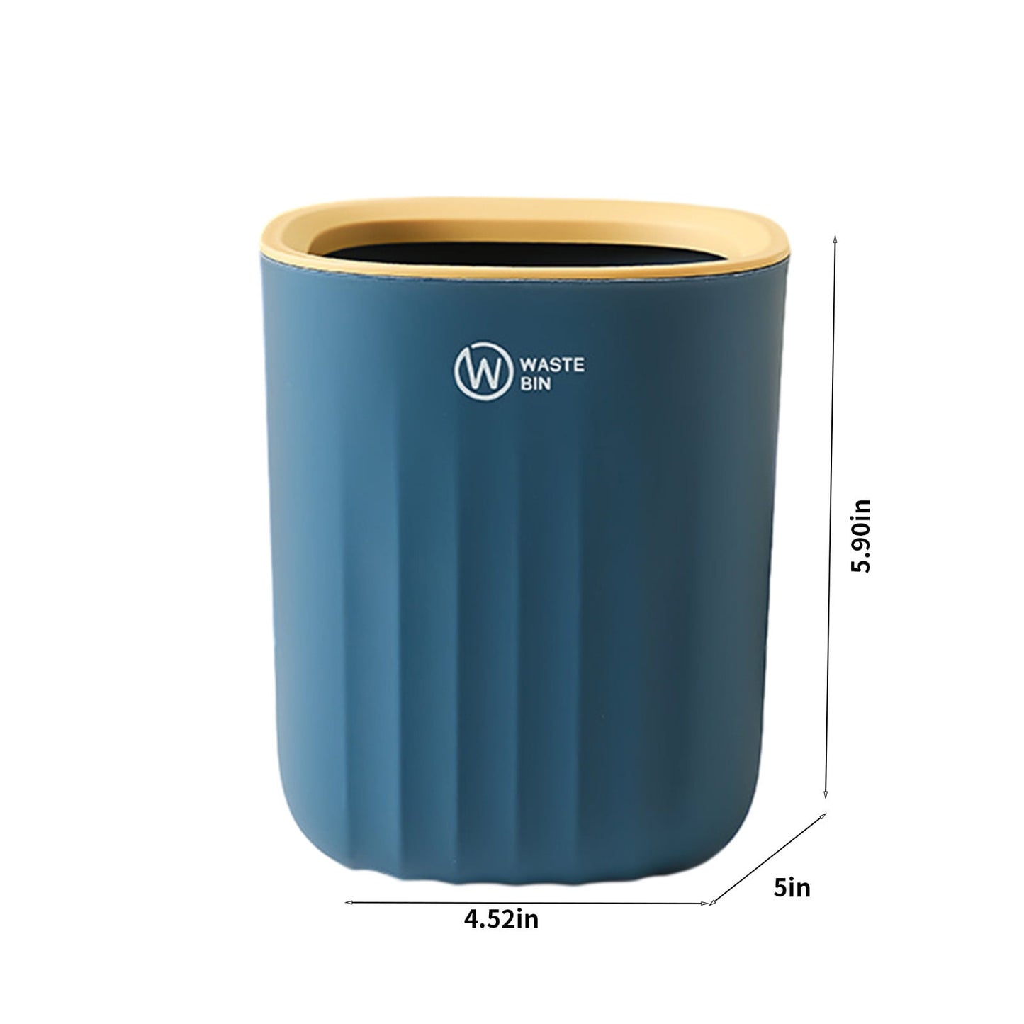 Chmadoxn Bathroom Trash Can, Plastic Rectangular Garbage Can for Kitchen, Bedroom, Living Room, Small Indoor Waste Basket 4.52×5.9 in Blue