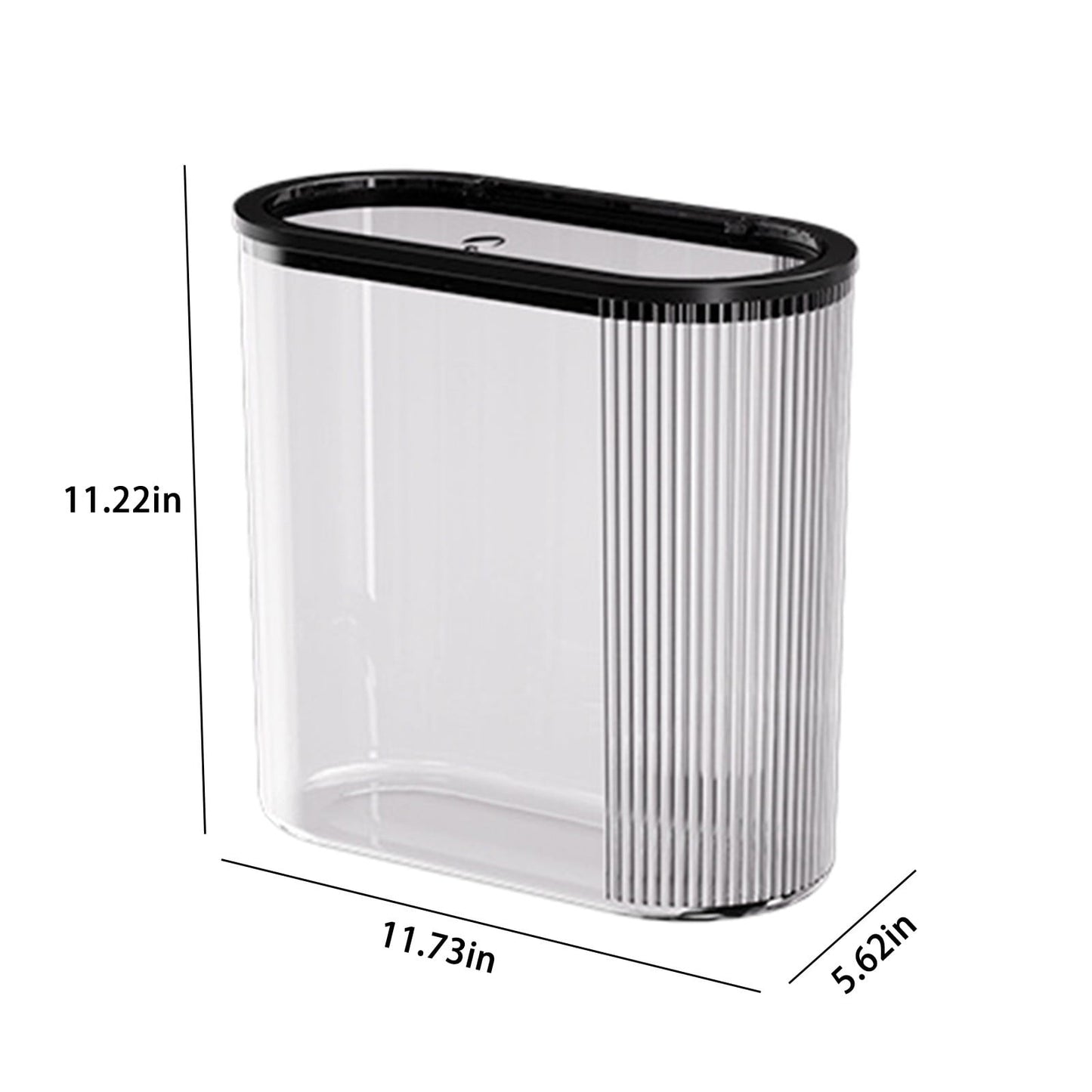 Chmadoxn Transparent Trash Can, Bathroom Trash Cans with Lids, Plastic Slim Waste Basket with Press Top Lid, Clear Garbage Can for Bathroom, Bedroom, Kitchen,Home,Office 11.22×11.73×5.62 in Clear