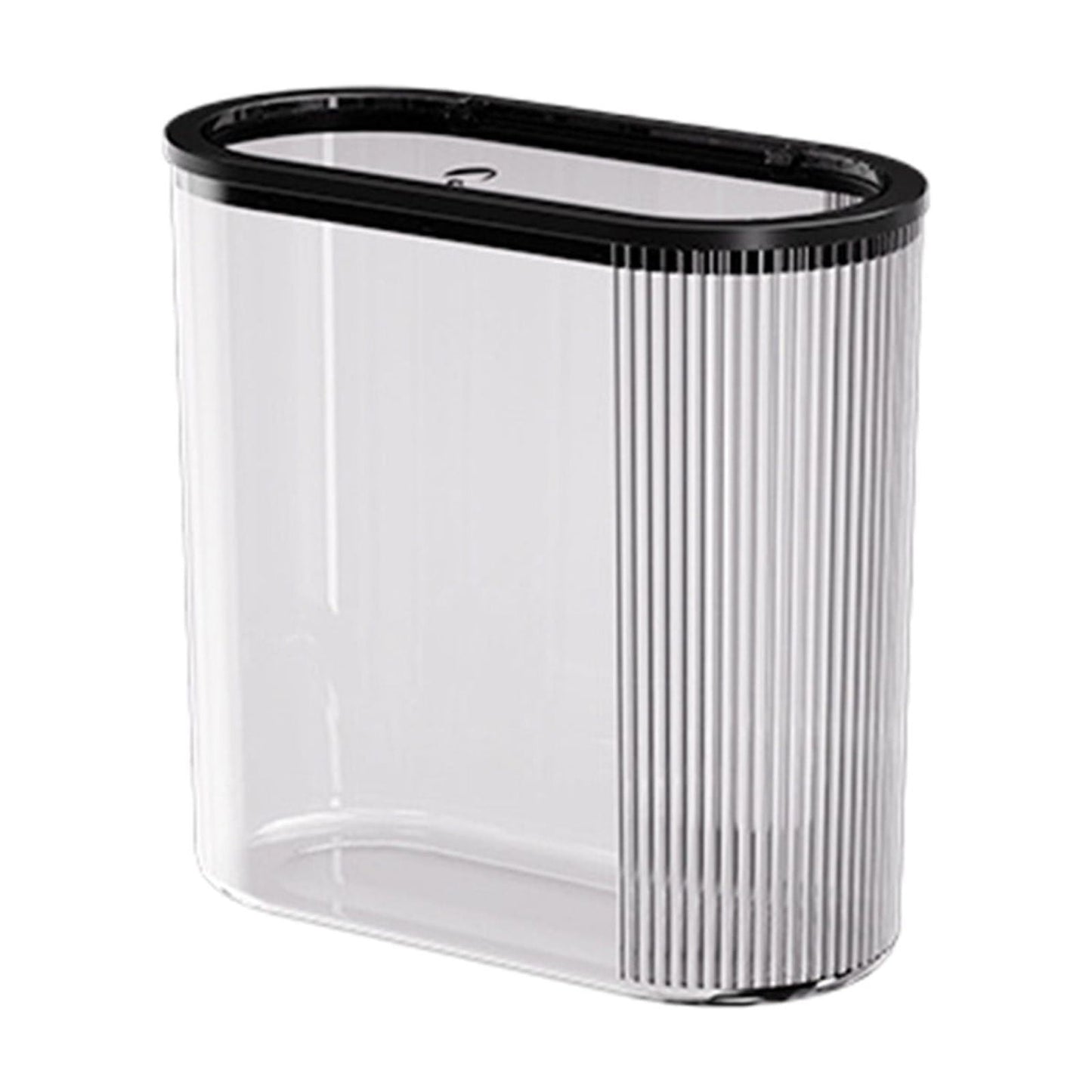 Chmadoxn Transparent Trash Can, Bathroom Trash Cans with Lids, Plastic Slim Waste Basket with Press Top Lid, Clear Garbage Can for Bathroom, Bedroom, Kitchen,Home,Office 11.22×11.73×5.62 in Gray