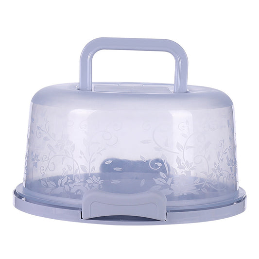 Lksixu Cake Box Round Cake Stand with Lid and Foldable Handle 10 Inch Portable Cake Container Cake Ornaments, Suitable for Storage Birthday Cakes Cupcakes Nuts Fruits 10" pink