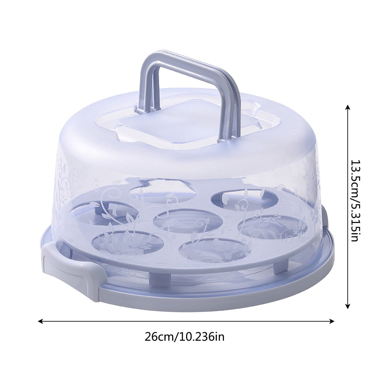 Lksixu Cake Box Round Cake Stand with Lid and Foldable Handle 10 Inch Portable Cake Container Cake Ornaments, Suitable for Storage Birthday Cakes Cupcakes Nuts Fruits 10" pink