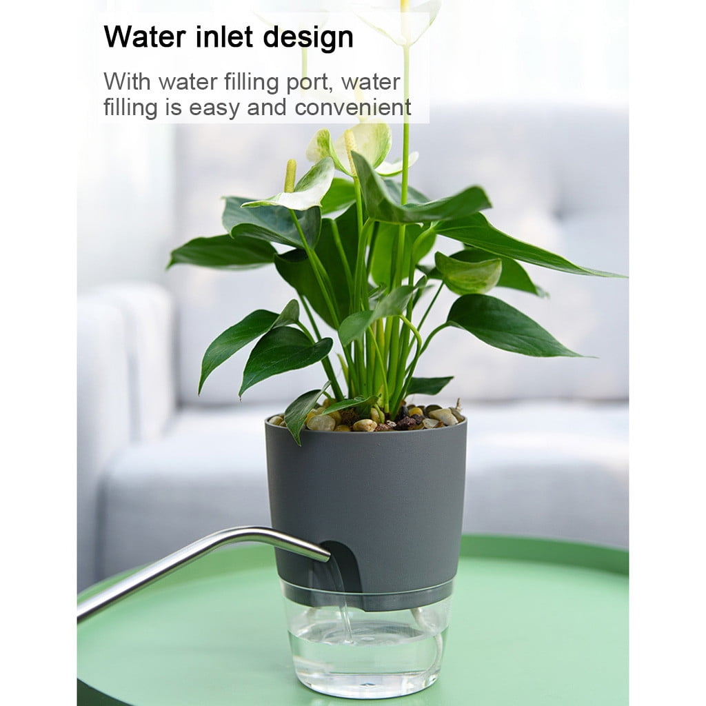 Darzheoy Self Watering Planter, 4 Inch Self Watering Pots for Indoor Plants, Self Watering Planters with Wick Rope for All House Herbs, Plants, Violets and Dahlias White
