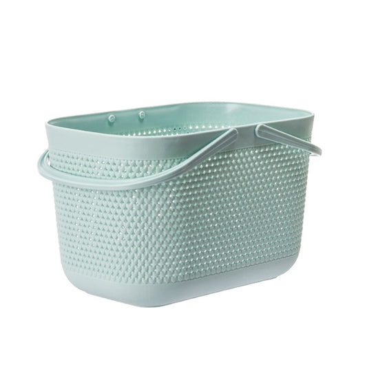 Chmadoxn Portable Shower Tote Plastic Storage Basket with Handle Box Organizer Bin for Bathroom, Pantry, Kitchen, College Dorm (11.22×7.09×7.09 inch) As Show Green