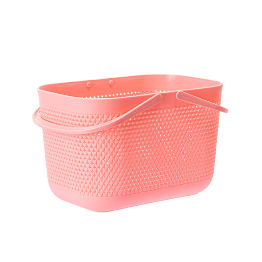 Chmadoxn Portable Shower Tote Plastic Storage Basket with Handle Box Organizer Bin for Bathroom, Pantry, Kitchen, College Dorm (11.22×7.09×7.09 inch) 11.22" x 7.09" x 7.09" Orange