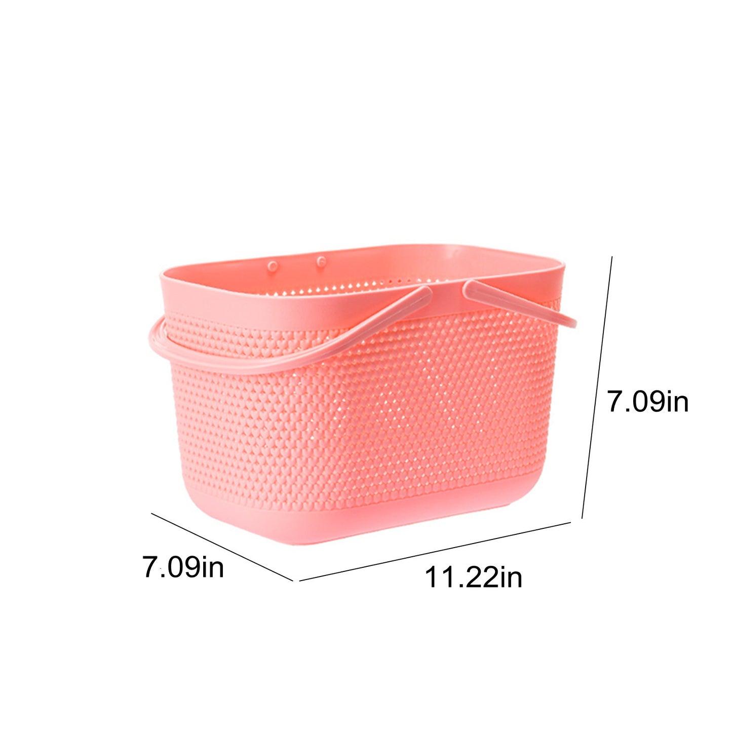 Chmadoxn Portable Shower Tote Plastic Storage Basket with Handle Box Organizer Bin for Bathroom, Pantry, Kitchen, College Dorm (11.22×7.09×7.09 inch) 11.22" x 7.09" x 7.09" Orange
