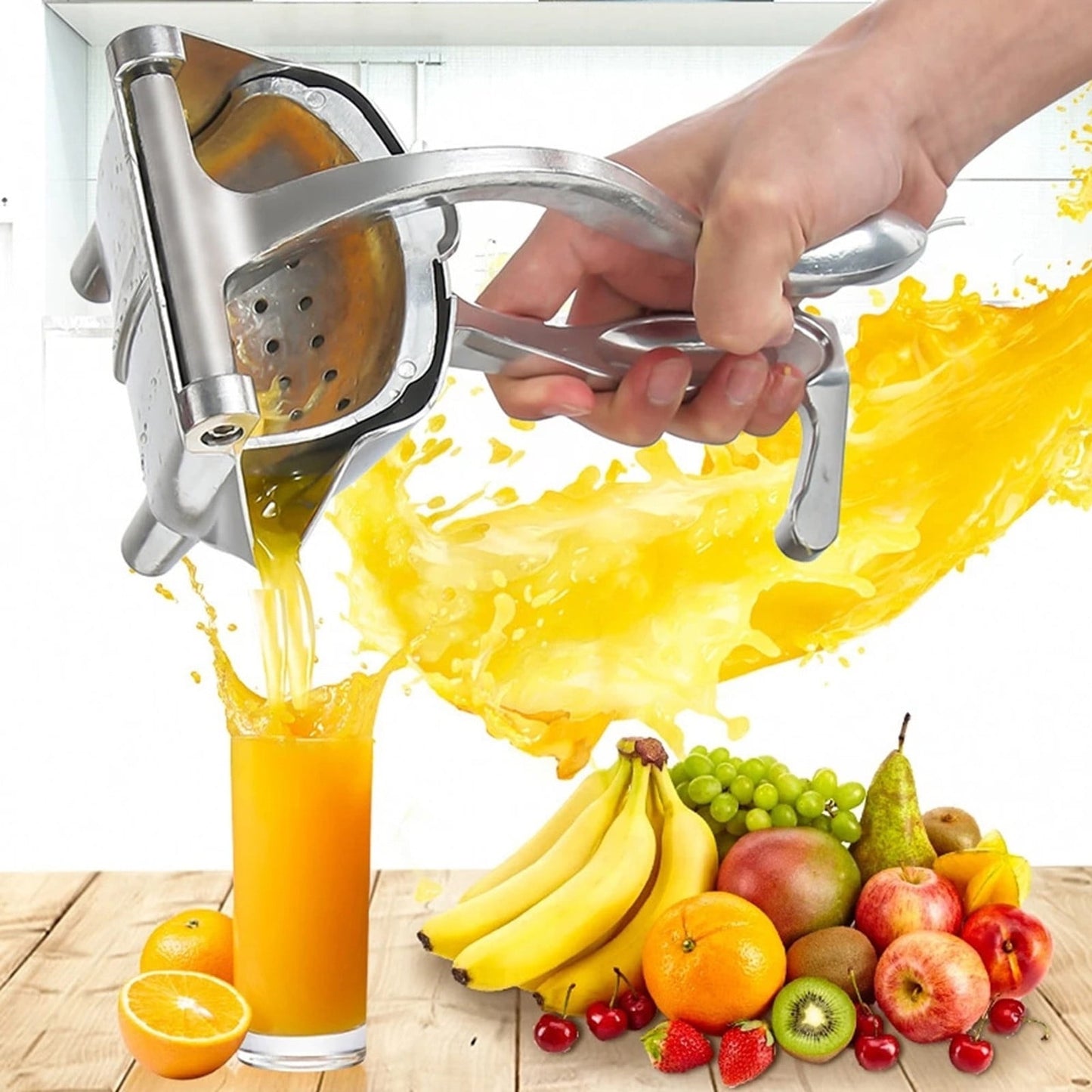 Chmadoxn Extra Large Lemon Squeezer Stainless Steel - Easy Squeeze Heavy Duty Lemon Juicer Hand Press - Ergonomic Citrus Squeezer & Fruit Juicer for Small Oranges, Lemon & Limes (7.9×1.2 inch) As Show C