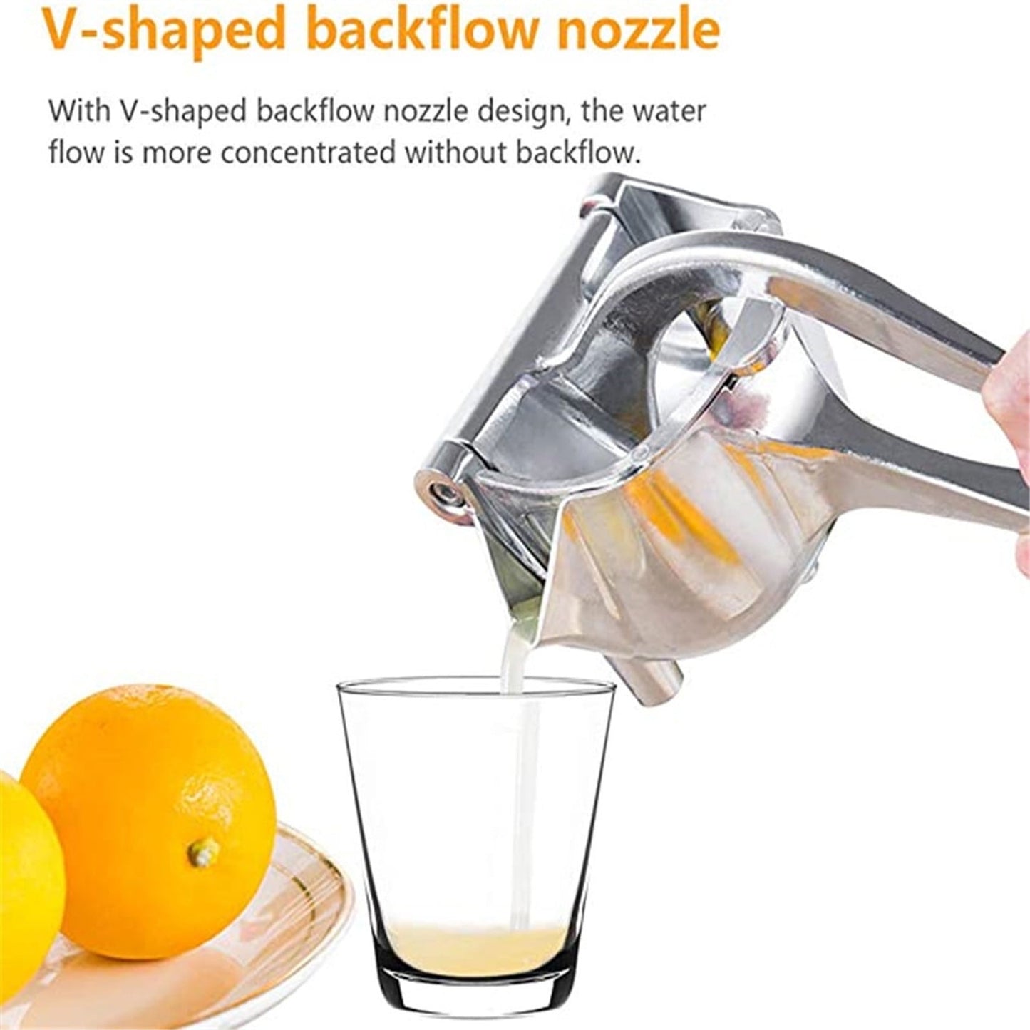 Chmadoxn Extra Large Lemon Squeezer Stainless Steel - Easy Squeeze Heavy Duty Lemon Juicer Hand Press - Ergonomic Citrus Squeezer & Fruit Juicer for Small Oranges, Lemon & Limes (7.9×1.2 inch) As Show C
