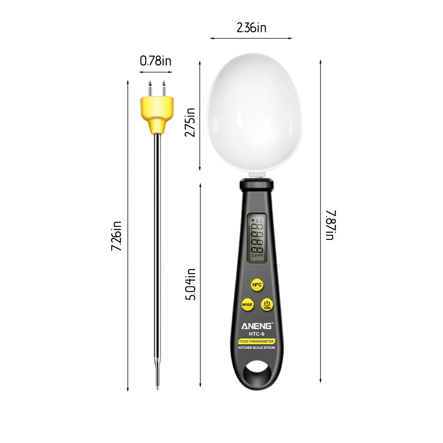 Chmadoxn Kitchen Scale Spoon Gram Measuring Spoon, 500g/0.1g Cute Digital Weight Scale Spoon Milligram Measuring Scoop Grams Electronic Measuring Cup for Portioning Tea, Flour, Spices As Show D
