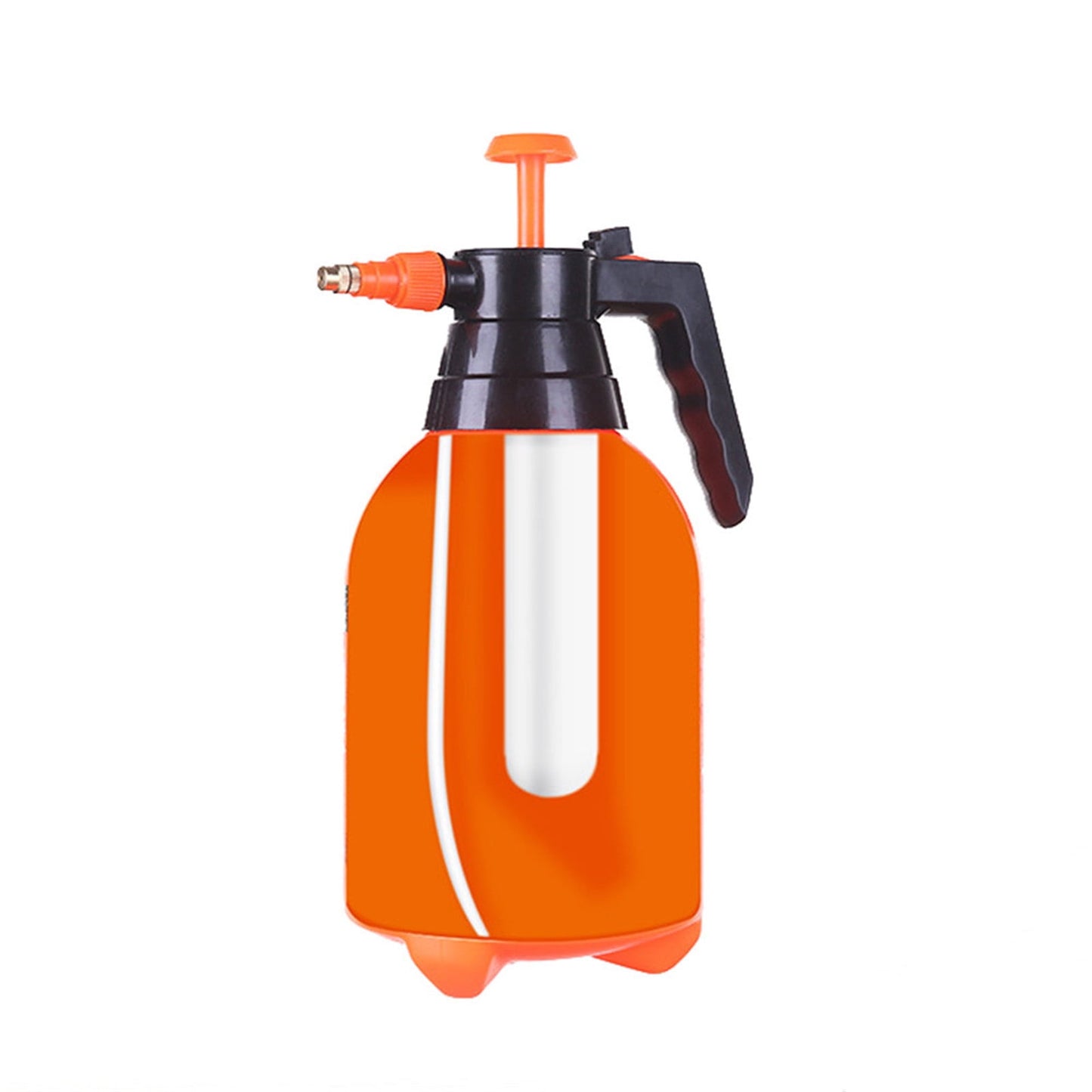 Darzheoy Handheld Garden Pump Sprayer, 2L Lawn & Garden Pressure Water Spray Bottle with Adjustable Brass Nozzle, for Plants and Other Cleaning Solutions Orange