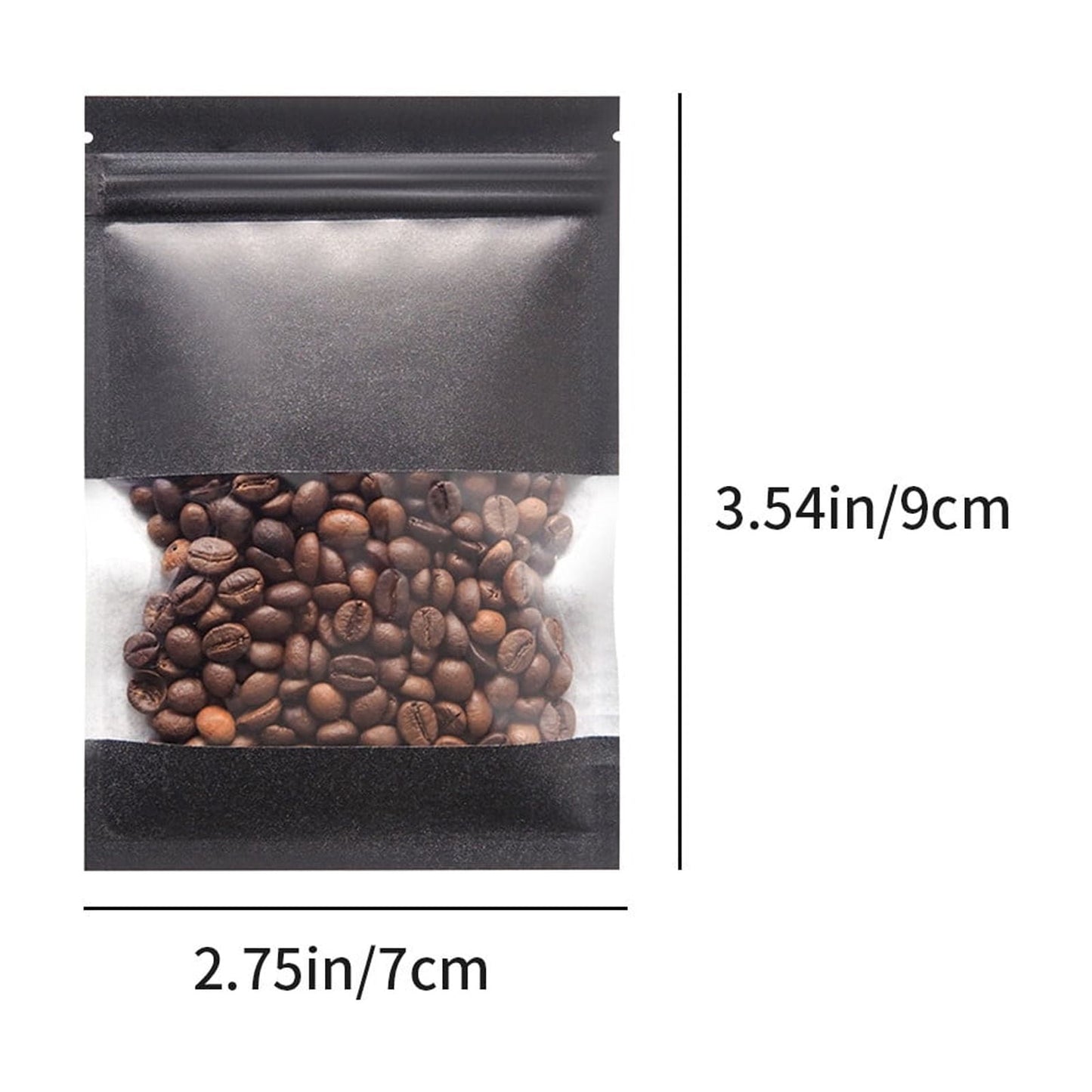 Chmadoxn Kraft Paper Bags, Pouches Packaging Paper Sealable Bags, Food Packaging Bags with Window, Ziplock Coffee Bags for Small Business, Resealable Bags 3.5×2.8 in White