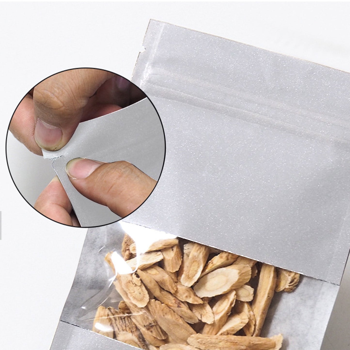 Chmadoxn Kraft Paper Bags, Pouches Packaging Paper Sealable Bags, Food Packaging Bags with Window, Ziplock Coffee Bags for Small Business, Resealable Bags 5.1×3.5 in White