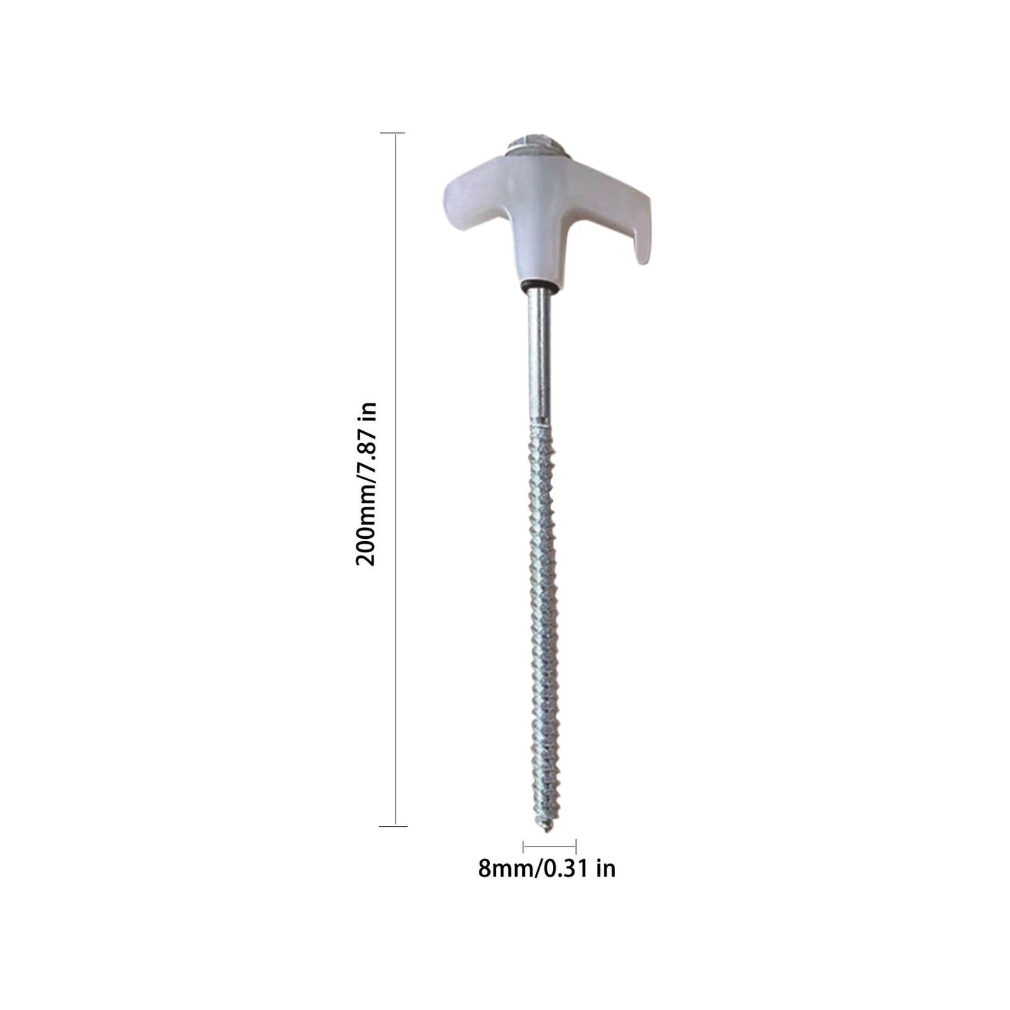 Chmadoxn Tent Stakes Heavy Duty, 8 Inch Screw in Tent Stakes, Ground Anchors Screw in, Tent Pegs Camping Stakes, Metal Threaded Tent Spikes 12 pc White