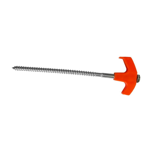 Chmadoxn Tent Stakes Heavy Duty, 8 Inch Screw in Tent Stakes, Ground Anchors Screw in, Tent Pegs Camping Stakes, Metal Threaded Tent Spikes 1 pc colour