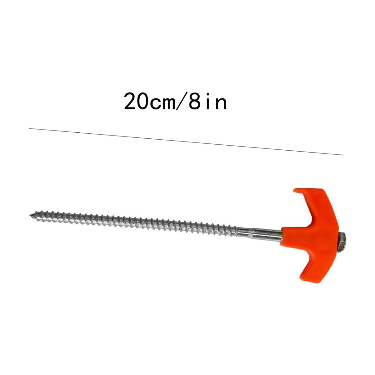 Chmadoxn Tent Stakes Heavy Duty, 8 Inch Screw in Tent Stakes, Ground Anchors Screw in, Tent Pegs Camping Stakes, Metal Threaded Tent Spikes 1 pc colour