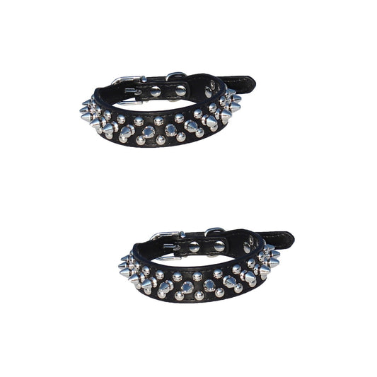 2 PCS Dog Chain Collars Small+dog+collar Choke for Dogs Tiny French Bulldog Spiky Adjustable Pet
